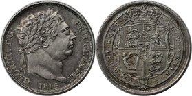 Europäische Münzen und Medaillen, Großbritannien / Vereinigtes Königreich / UK / United Kingdom. George III. (1760-1820). Schilling 1816, Silber. KM 6...