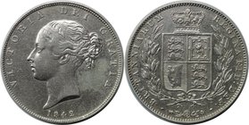 Europäische Münzen und Medaillen, Großbritannien / Vereinigtes Königreich / UK / United Kingdom. Victoria (1837-1901). 1/2 Crown 1842, Silber. KM 740....