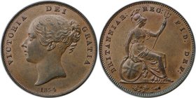 Europäische Münzen und Medaillen, Großbritannien / Vereinigtes Königreich / UK / United Kingdom. Victoria (1837-1901). Penny 1854, Kupfer. KM 739, Spi...