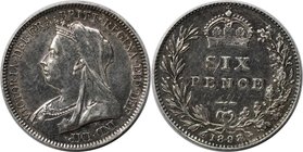 Europäische Münzen und Medaillen, Großbritannien / Vereinigtes Königreich / UK / United Kingdom. Victoria (1837-1901). Sixpence (6 Pence) 1893, Silber...