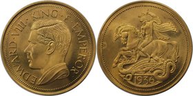 Europäische Münzen und Medaillen, Großbritannien / Vereinigtes Königreich / UK / United Kingdom. Edward VIII. Medaillen Pattern Fantasy Crown 1936, St...