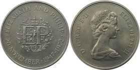 Europäische Münzen und Medaillen, Großbritannien / Vereinigtes Königreich / UK / United Kingdom. 25. Hochzeitstag von Königin Elisabeth II. 25 New Pen...