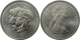 Europäische Münzen und Medaillen, Großbritannien / Vereinigtes Königreich / UK / United Kingdom. Hochzeit von Charles und Diana. 25 New Pence 1981, Ku...