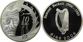 Europäische Münzen und Medaillen, Irland / Ireland. 100. Geburtstag von Samuel Beckett. 10 Euro 2006, Silber. KM 45. Polierte Platte, mit Plastik Box...