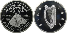 Europäische Münzen und Medaillen, Irland / Ireland. Skellig Michael. 10 Euro 2008, Silber. KM 54. Polierte Platte, mit Plastik Box