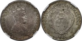 Europäische Münzen und Medaillen, Italien / Italy. Somalia - ital. Kolonie. Vittorio Emanuelle III. 10 Lire 1925 R, Silber. KM 7. NGC MS 64