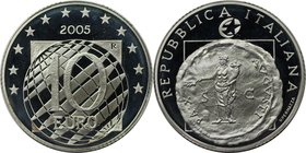 Europäische Münzen und Medaillen, Italien / Italy. 60 jaar vrede en vrijheid in Europa. 10 Euro 2005, Silber. KM 271. Polierte Platte, mit Plastik Box...