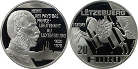 Europäische Münzen und Medaillen, Luxemburg / Luxembourg. Prins Hendrik. Medaille "20 Euro" 1996, Silber. Polierte Platte