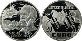 Europäische Münzen und Medaillen, Luxemburg / Luxembourg. Michel Lentz (1820-1893). Medaille "20 Euro" 1997, Silber. Polierte Platte