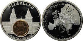 Europäische Münzen und Medaillen, Niederlande / Netherlands. Amsterdam Rijkmuseum. "European Currencies" Medaille ND. 50 mm. 55.7 g. Polierte Platte
