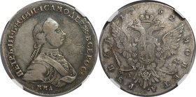 Russische Münzen und Medaillen, Peter III. (1762-1762). Rubel 1762 MMD-DM, Silber. Bitkin 9(R), Petrov (3 Rubl). NGC XF-40