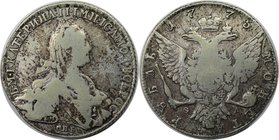 Russische Münzen und Medaillen, Katharina II. (1762-1796). Rubel 1775 SPB-TI-FL, Silber. Bitkin 219. Schön-sehr schön