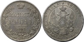 Russische Münzen und Medaillen, Nikolaus I. (1826-1855). Rubel 1842 SPB ACh, Silber. Bitkin 185. Sehr schön-vorzüglich