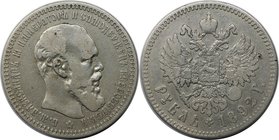 Russische Münzen und Medaillen, Alexander III. (1881-1894), Rubel 1892. Silber. Bitkin 76. Sehr schön+