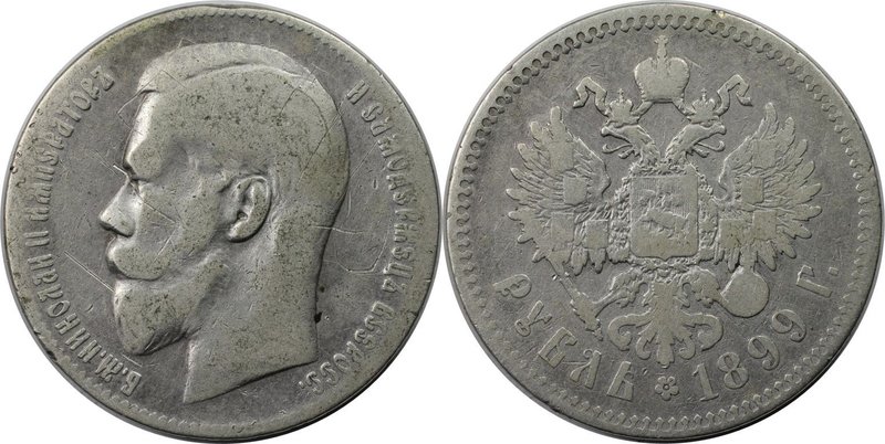 Russische Münzen und Medaillen, Nikolaus II. (1894-1918). Rubel 1899, Silber. Bi...