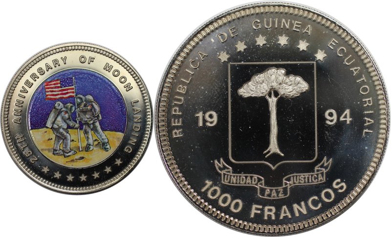 Weltmünzen und Medaillen, Äquatorial Guinea / Equatorial Guinea. 25. Jahrestag -...