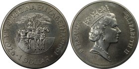 Weltmünzen und Medaillen, Bermuda. 70. Jahrestag der Geburt von Königin Elizabeth II. 1 Dollar 1996, Kupfer-Nickel. KM 94. Stempelglanz