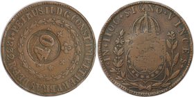 Weltmünzen und Medaillen, Brasilien / Brazil. 40 Reis 1832 (1835), Kupfer. KM 446. Sehr schön. Überprägt
