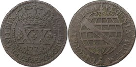 Weltmünzen und Medaillen, Brasilien / Brazil. Jose I. (1750-1777). 20 Reis 1774, Kupfer. KM 175.2. Vorzüglich