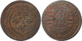 Weltmünzen und Medaillen, Brasilien / Brazil. Joao VI. (1818-1822). 10 Reis 1821 R, Kupfer. KM 314.1. Sehr schön-vorzüglich