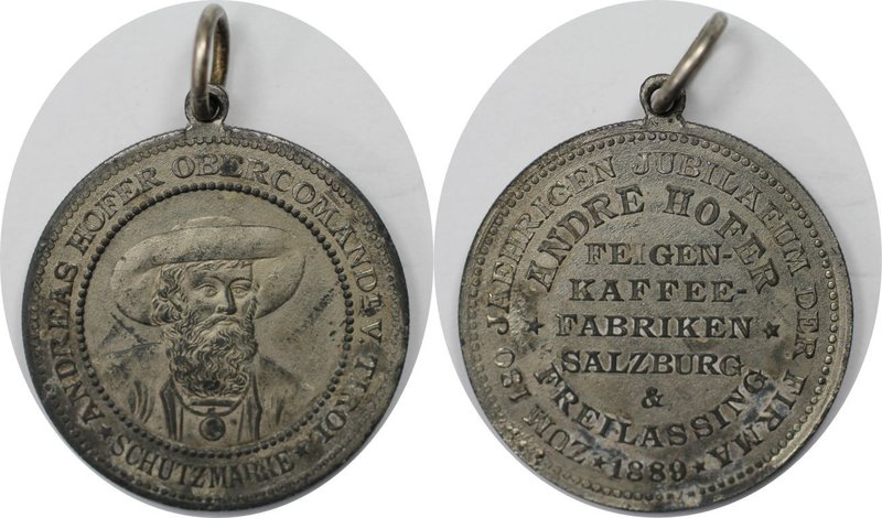 Medaillen und Jetons, Gedenkmedaillen. Messing-Medaille 1889. Reklamemarke der A...