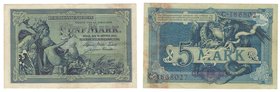 Banknoten, Deutschland / Germany. Reichsbanknoten und Reichskassenscheine (1874-1914). 5 Mark Reichsbanknote 31.10.1904. Serie: C 1868027. Pick: 8, Ro...