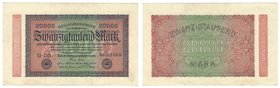 Banknoten, Deutschland / Germany. Geldscheine der Inflation (1919-1924). 20000 Mark Reichsbanknote 1.7.1923. Pick: 85, Ro: 84c, II