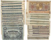 Banknoten, Deutschland / Germany, Lots und Sammlungen. Deutsche Länderbanknoten: Bayerische Notenban. 2 x 100 Mark 1.1.1900 Pick: S922, Ro: BAY3, 4 x ...