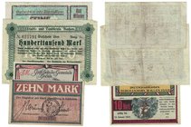 Banknoten, Deutschland / Germany, Lots und Sammlungen. Notgeld. Holnis. 1 Mark 1920. Mehl 624.2a. I-II, Hirschberg (Schlesien).10 Mark 1919. Geiger 23...