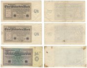 Banknoten, Deutschland / Germany, Lots und Sammlungen. Geldscheine der Inflation (1919-1924). 2 x 5 Milliarden Mark Reichsbanknote 10.9.1923. Pick: 11...