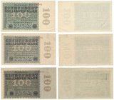 Banknoten, Deutschland / Germany, Lots und Sammlungen. Geldscheine der Inflation (1919-1924). 3 x 100 Millionen Mark Reichsbanknote 22.8.1923. Pick: 1...