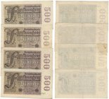 Banknoten, Deutschland / Germany, Lots und Sammlungen. Geldscheine der Inflation (1919-1924). 4 x 500 Millionen Mark Reichsbanknote 1.9.1923. Pick: 11...