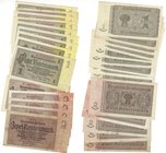 Banknoten, Deutschland / Germany, Lots und Sammlungen. Deutsche Rentenbark (1923-1937). 9 x 1 Rentenmark 30.1.1937. Ro: 166c, 5 x 2 Rentenmark 30.1.19...