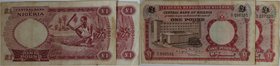 Banknoten, Nigeria, Lots und Sammlungen. 2 x 1 Pound 1967. Pick 008. Lot von 2 Banknoten. III