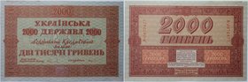 Banknoten, Ukraine. 2000 Hryven 1918. Pick: 25. a.UNC