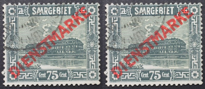 Briefmarken / Postmarken, Deutschland / Germany. Saar / Sarre / Saargebiet. Dien...