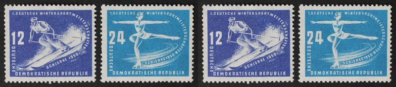 Briefmarken / Postmarken, Deutschland / Germany. DDR. Wintersport Schierke 1950....