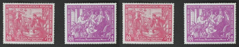 Briefmarken / Postmarken, Deutschland / Germany. DDR. Leipziger Messe 1950. 24+1...