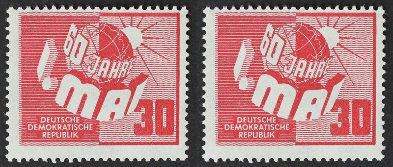 Briefmarken / Postmarken, Deutschland / Germany. DDR . "60 Jahre 1. Mai" 30 Pf 1...