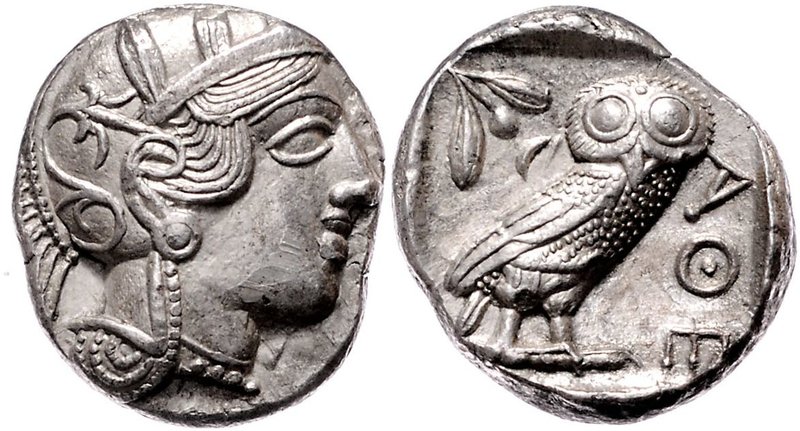Griechen Attika
Athen ca. 449 - 404 v. Chr. Tetradrachme o. J. 17,17g. SNG Cop ...