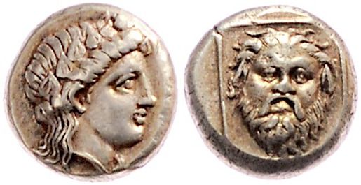 Griechen Lesbos
Mytilene 362 - 344 v. Chr. Elektronhekte o. J. 2,53g. Bodenstad...