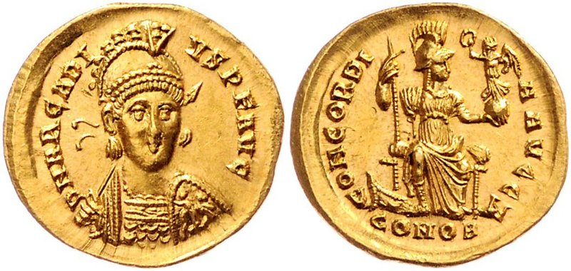Byzanz Arcadius 383 - 408
 Solidus o. J. Konstantinopel. 4,42g. RIC 7 vz