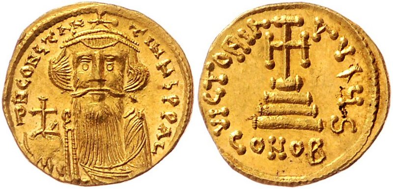 Byzanz Constantinus II. 641 - 668
 Solidus o. J. Konstantinopel. 4,44g. MIB 23 ...