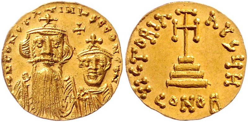 Byzanz Constantinus II. 641 - 668
 Solidus o. J. Konstantinopel. 4,38g. MIB 26,...