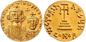 Byzanz Constantinus II. 641 - 668
 Solidus o. J. Konstantinopel. 4,38g. MIB 26, Sear 959 stgl