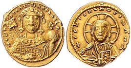 Byzanz Constantinus IX. 1042 - 1055
 Tetarteron o. J. Konstantinopel. 3,96g. DOC 6 ss/vz