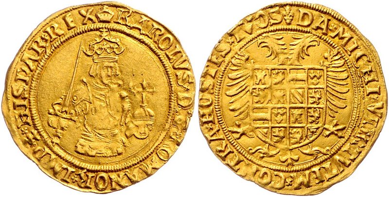 Belgien Karl V. ( Karl I. von Spanien) 1506 - 1555
 1 Gouden Real o. J. Brügge....