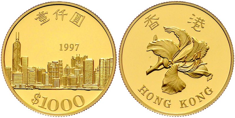 China Elisabeth II. 1952 - 1997
 1000 Dollars 1997 zur Rückgabe Hong Kongs an C...