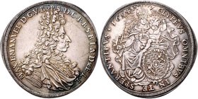 Deutschland Bayern
Maximilian II. Emanuel 1679 - 1726 Taler 1694 Bb. im Harnisch rechts. / Madonna mit dem Kind und bayerischem Wappen auf Wolken. Mü...