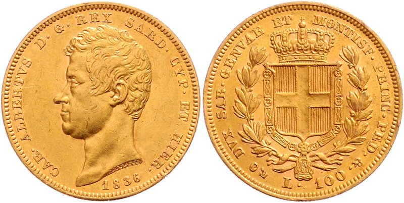 Italien Genua
Karl Albert 1831 - 1849 100 Lire 1836 P nur 703 Exemplare geprägt...